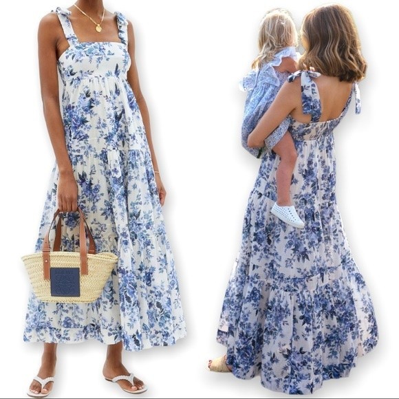 Zimmermann Dresses & Skirts - Zimmermann Aliane Dress 0P Maxi Midi Tie Shoulder Dress